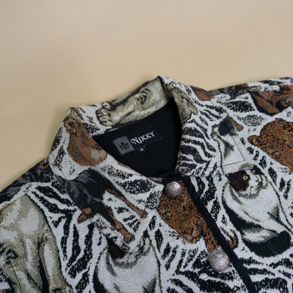 Vintage Animal Printed Woven Tapestry Jacket - Picture 7 of 8